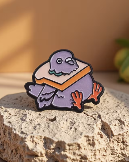 Pigeon Toast Pin Badge