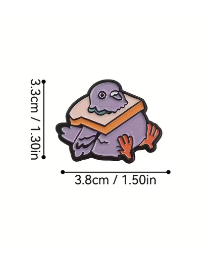 Pigeon Toast Pin Badge