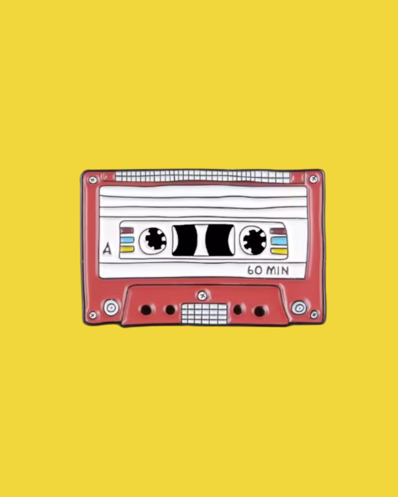 Retro Cassette Enamel Pin Badge