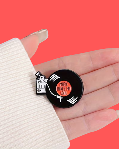 Music Heals My Soul Vinyl Pin Badge