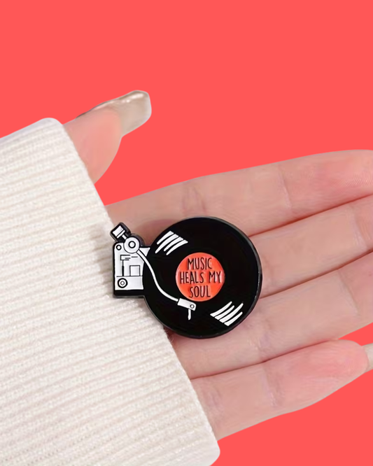 Music Heals My Soul Vinyl Pin Badge