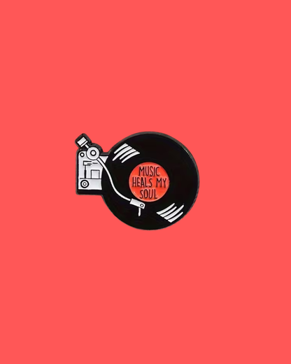 Music Heals My Soul Vinyl Pin Badge