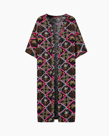 Tropical Pineapple Longline Kimono