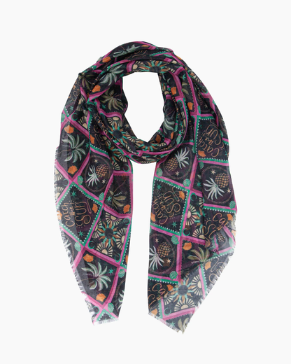 Tropical Pineapple Print Scarf