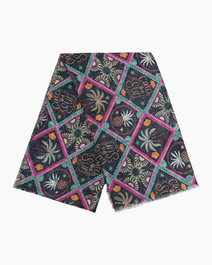 Tropical Pineapple Print Scarf