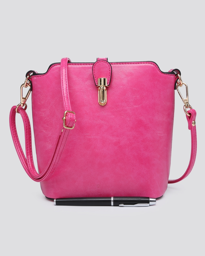 Large Osprey Style Vegan Leather Crossbody Bag