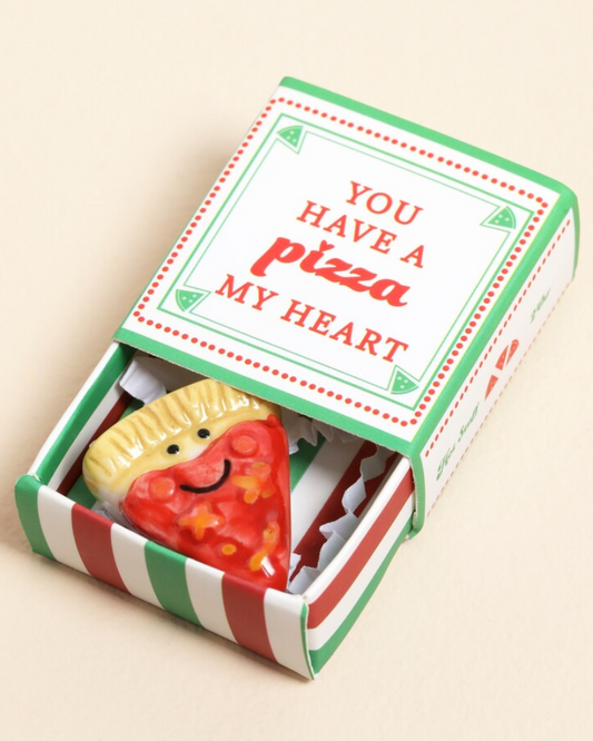 Pizza Slice Ceramic Token In Matchbox