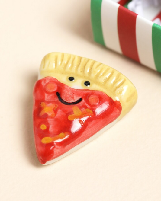 Pizza Slice Ceramic Token In Matchbox