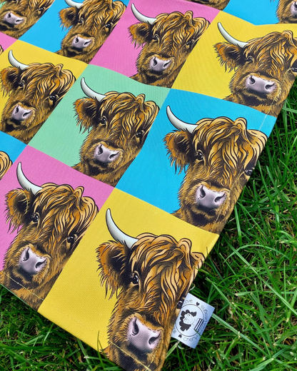 Pop Art Highland Cow Tea towel