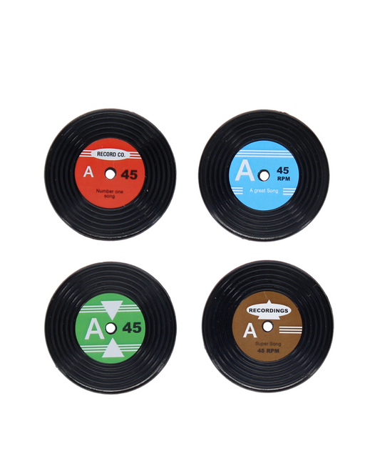 Retro Record Vinyl Magnets Set Of 4