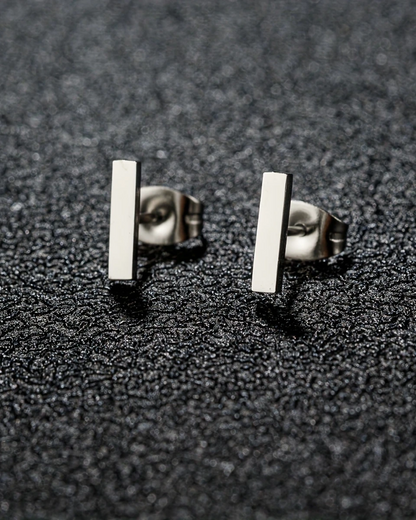 Tiny Rectangles Earrings Gold And Silver