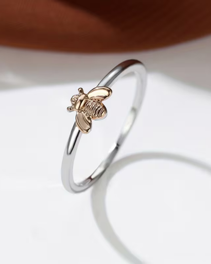 Tiny Bee Silver Plated Ring