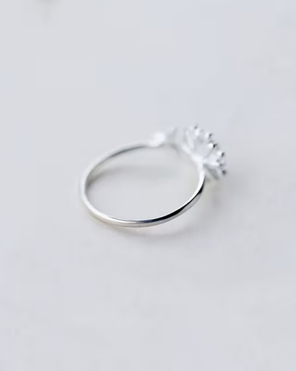 Silver Daisy Adjustable Ring