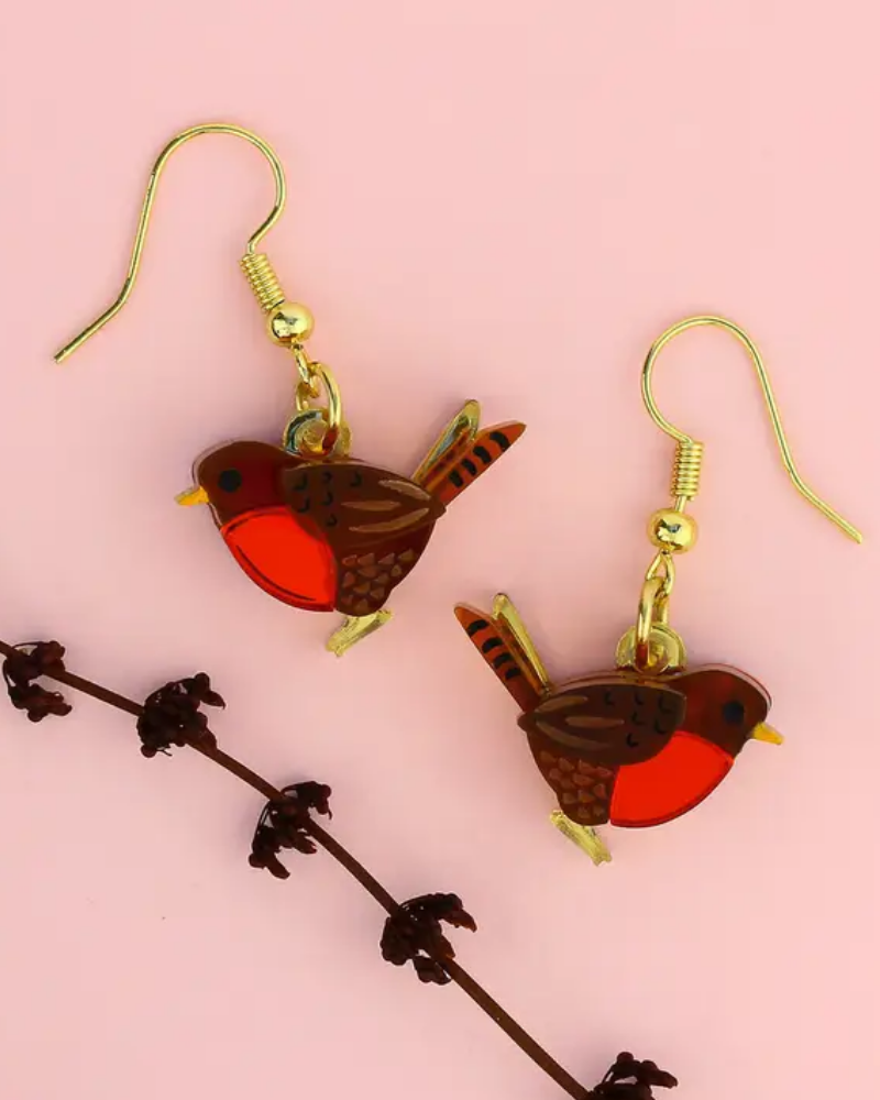 Robin Bird Drop Earrings