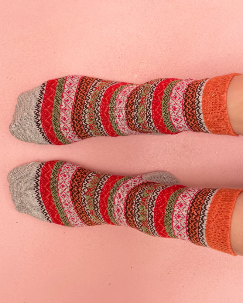 Secret Garden Robin Fair Isle Socks