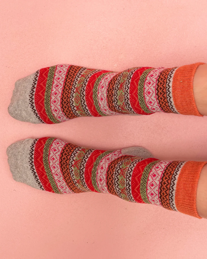 Secret Garden Robin Fair Isle Socks