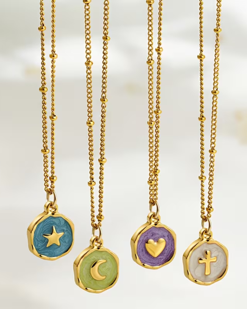Enamel Charm Necklaces Assorted