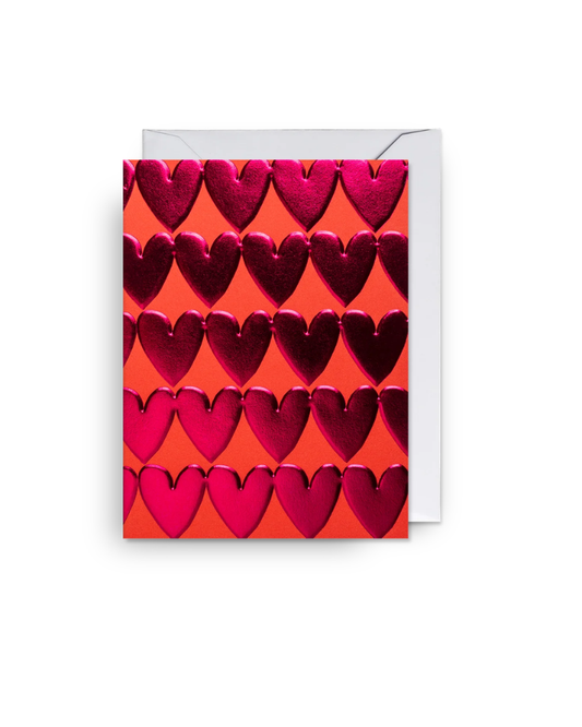 Row Of Hearts Mini Greeting Card