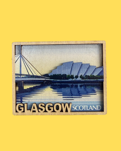 Glasgow Clyde Side 3D Wooden Magnet