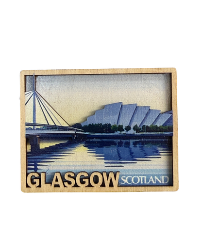 Glasgow Clyde Side 3D Wooden Magnet