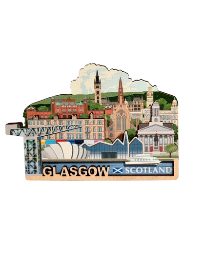 Glasgow Skyline 3D Wooden Magnet