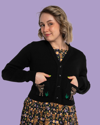 Highland Cow Cropped Cardigan