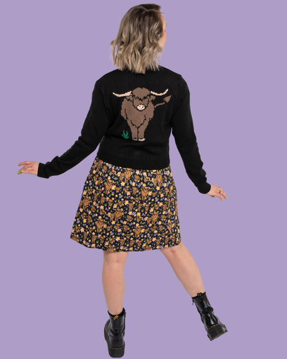Highland Cow Cropped Cardigan