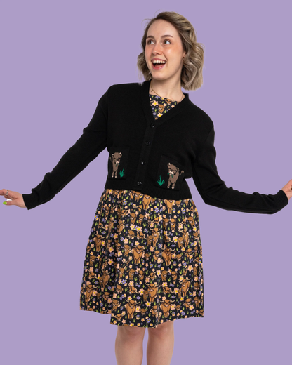 Highland Cow Cropped Cardigan