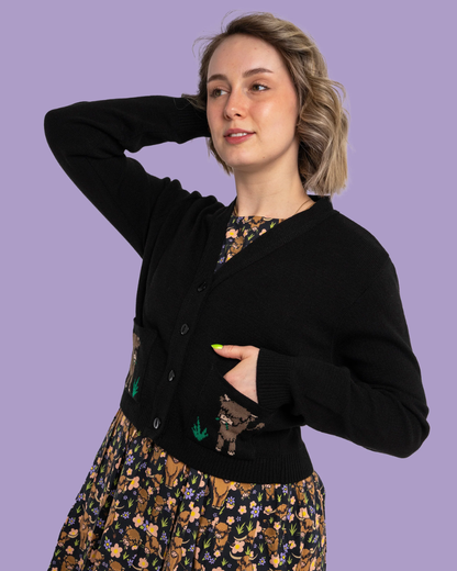 Highland Cow Cropped Cardigan