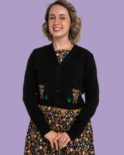 Highland Cow Cropped Cardigan