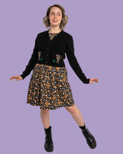 Highland Cow Cropped Cardigan