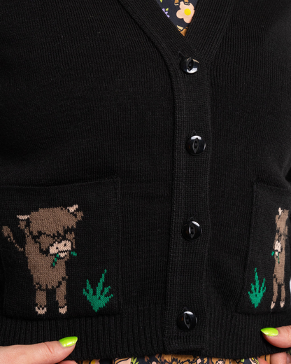 Highland Cow Cropped Cardigan