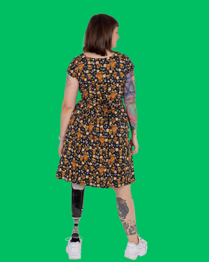 Highland Cow Fit And Flare Dress