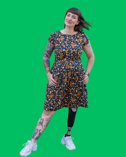 Highland Cow Fit And Flare Dress
