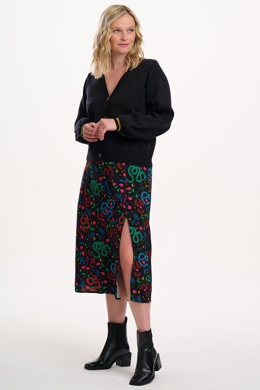 Rosalind Midi Skirt In Snake Floral