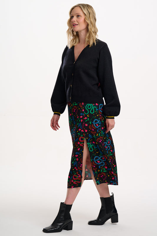Rosalind Midi Skirt In Snake Floral