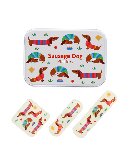 Children's Sausage Dog Plasters in a Tin