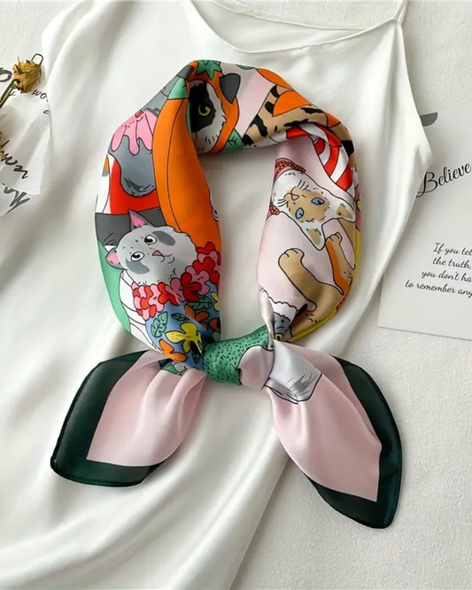 Cats In Costumes Silky Square Scarf