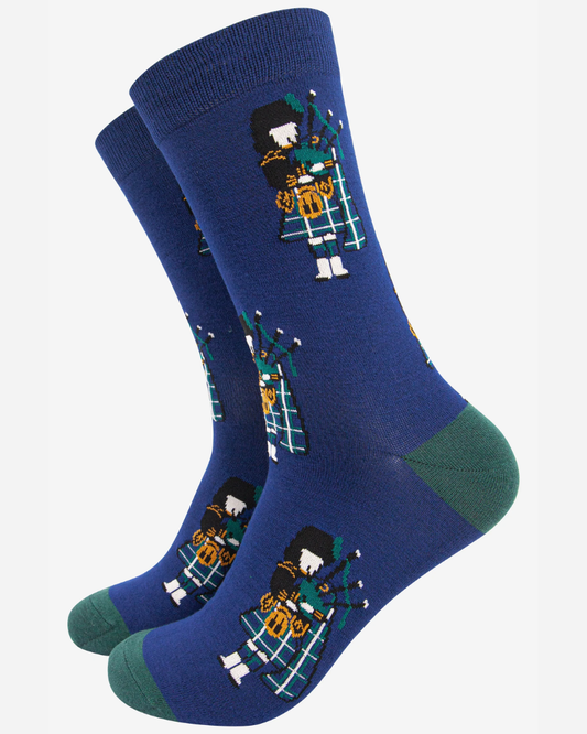 Scottish Piper Blue Unisex Socks