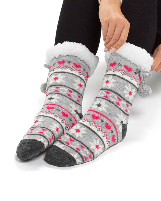 Fair Isle Sherpa Slipper Socks