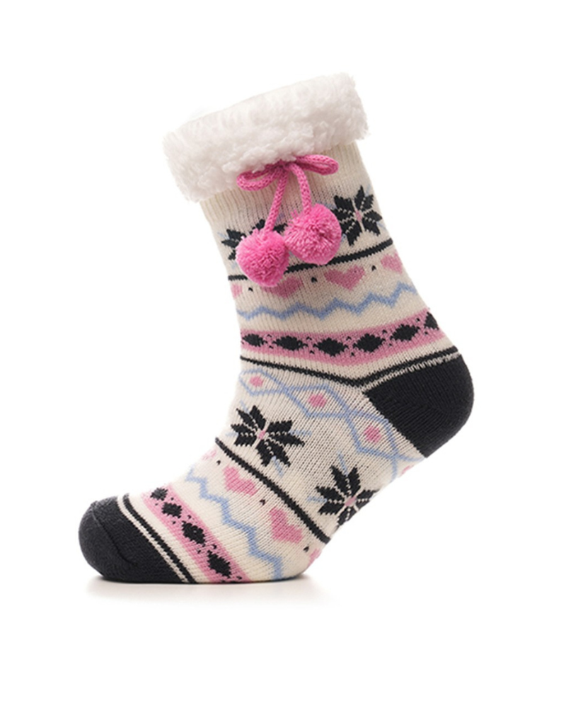 Fair Isle Sherpa Slipper Socks