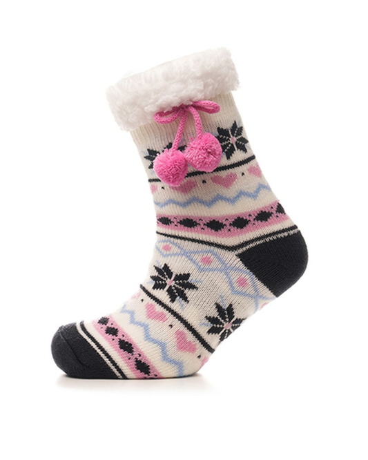 Fair Isle Sherpa Slipper Socks