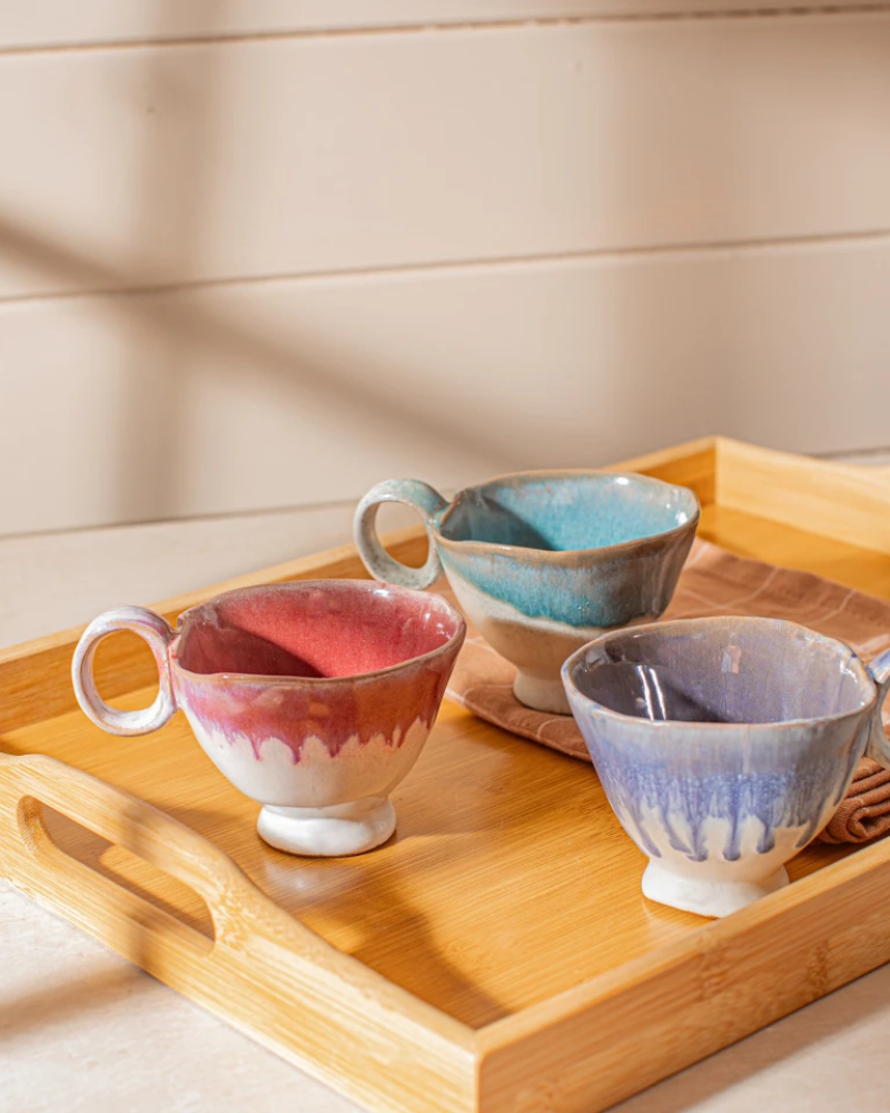 Colette Ceramic Tea Cup in Assorted Colours