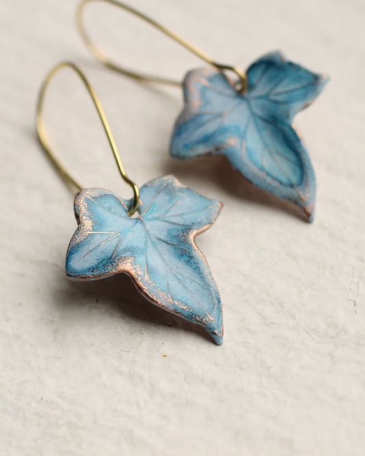 Blue Ivy Leaf Earrings