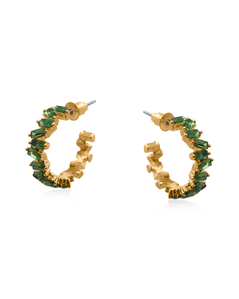 Sirens Home Hoop Earrings Emerald