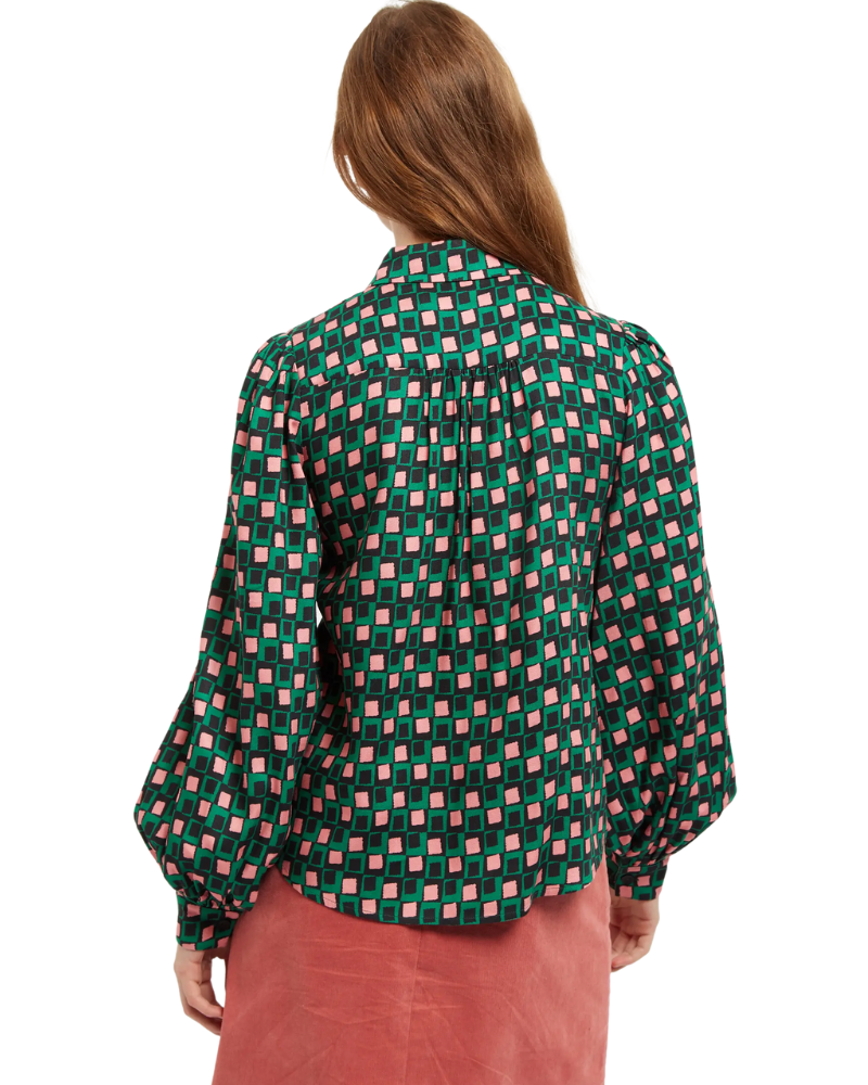Siv Retro Cubes Print Blouse