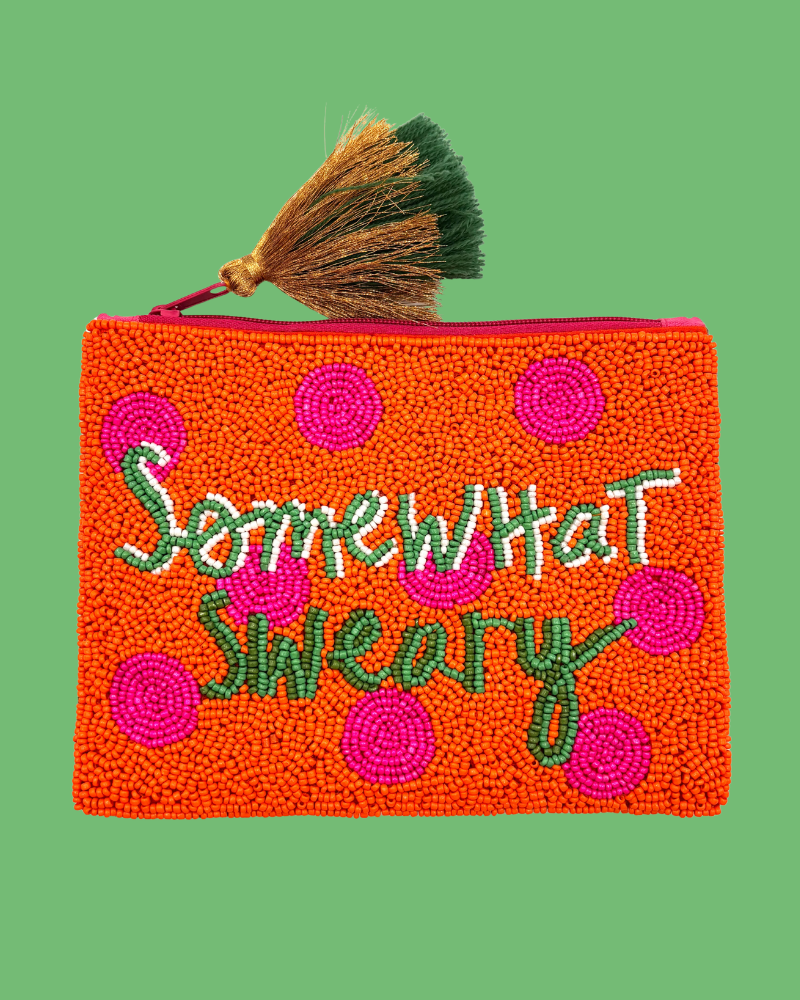 Small Talk Somewhat Sweary Beaded Purse Pouch