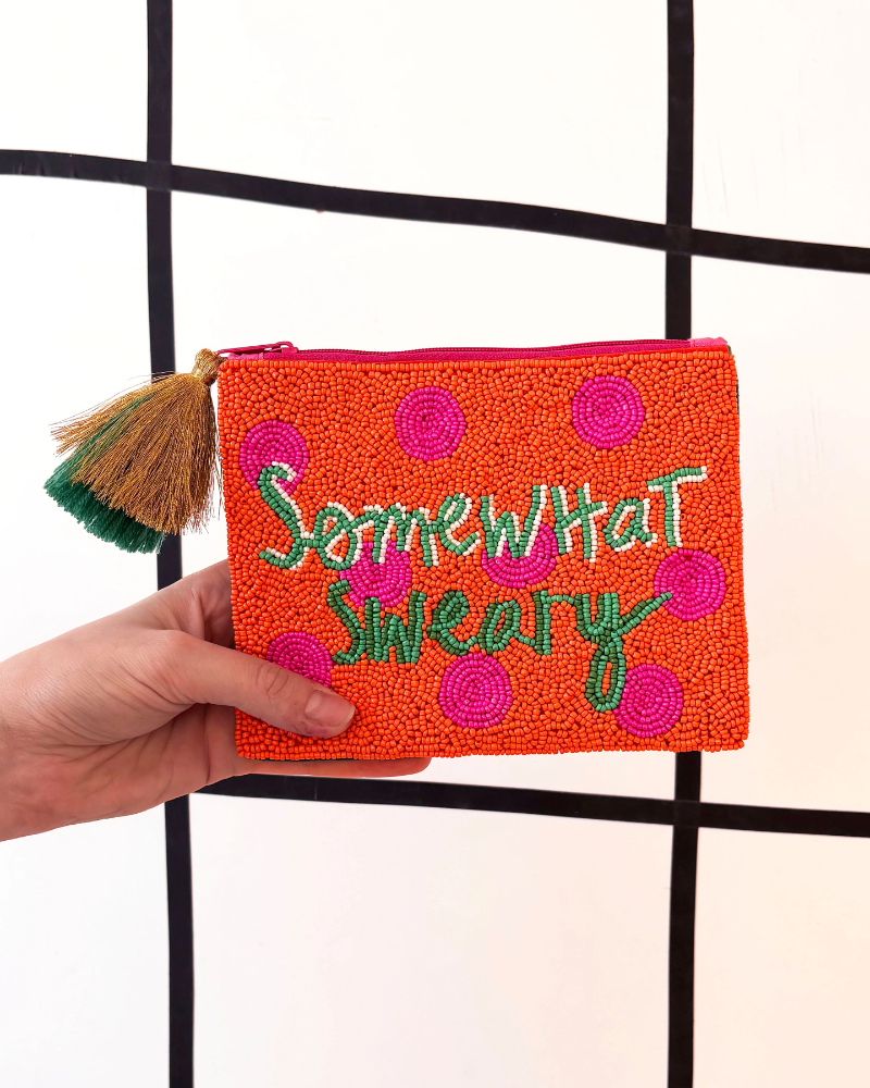 Small Talk Somewhat Sweary Beaded Purse Pouch