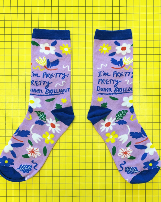 Small Talk "I'm Pretty Damn Brilliant" Socks