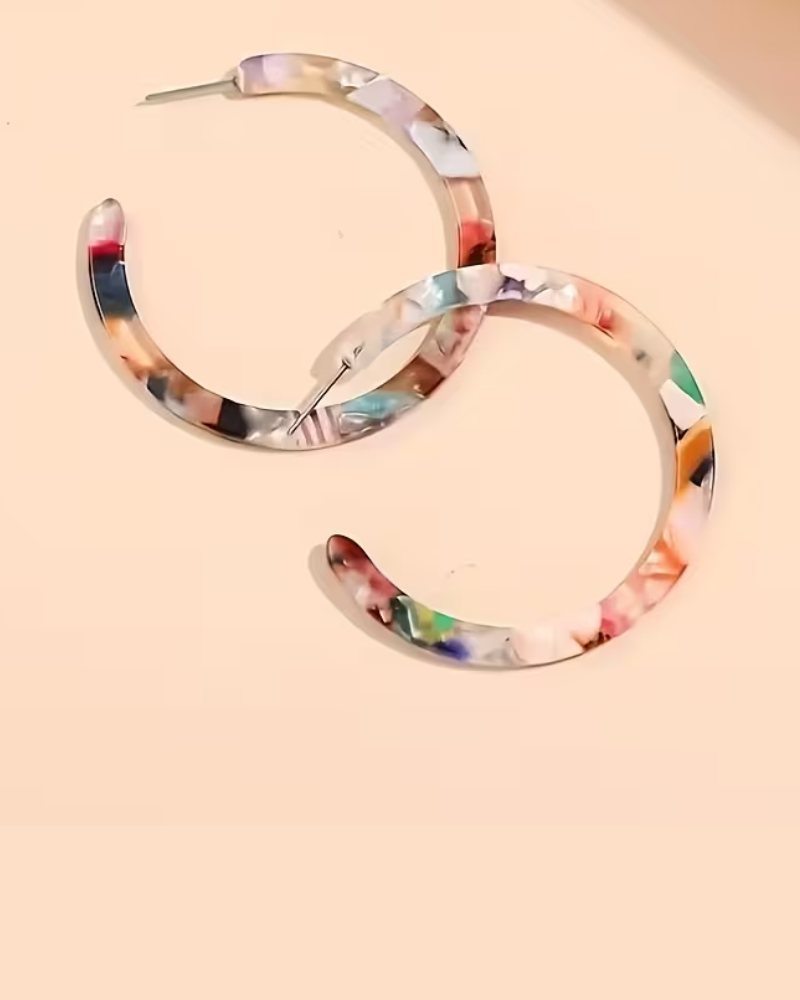 Sophia Big Hoops Resin Earrings